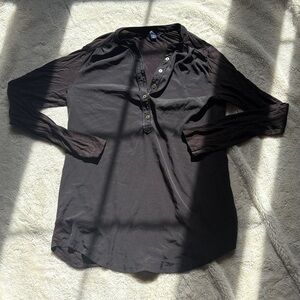 Tommy Hilfiger Henley Top – Size M | black Classic | Preppy Core |